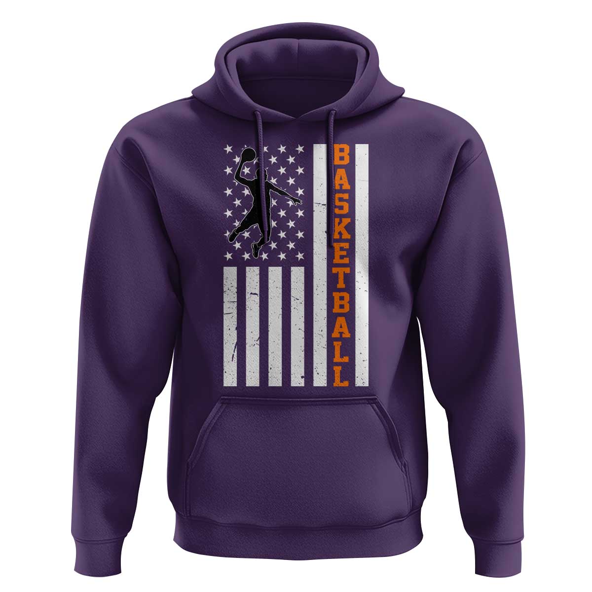 American Flag Basketball Hoodie Patriotic Sports Lover Gift