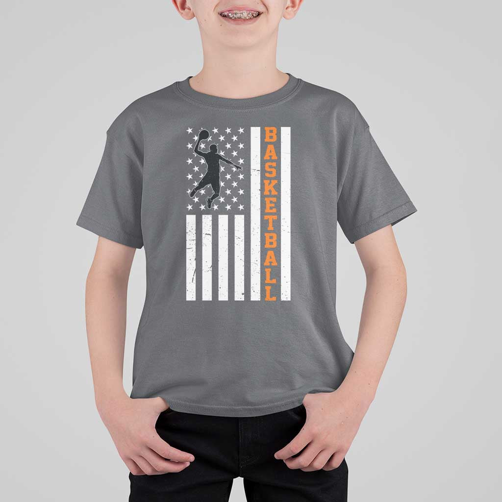 American Flag Basketball T Shirt For Kid Patriotic Sports Lover Gift