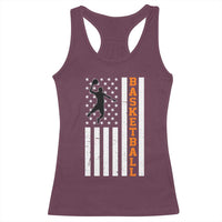 American Flag Basketball Racerback Tank Top Patriotic Sports Lover Gift