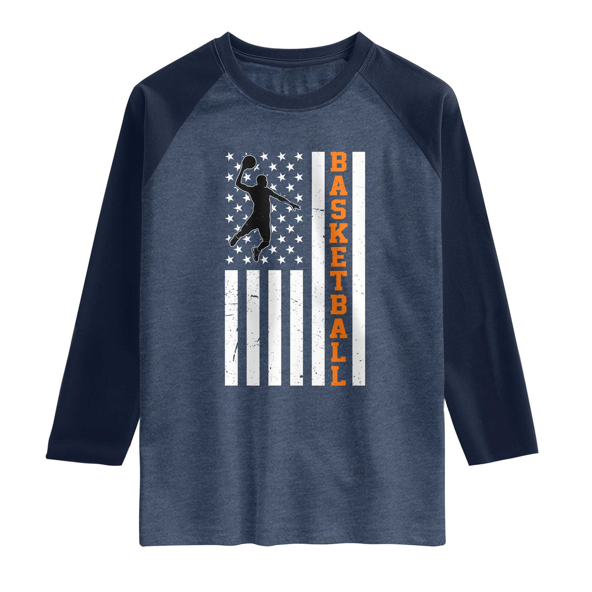 American Flag Basketball Raglan Shirt Patriotic Sports Lover Gift