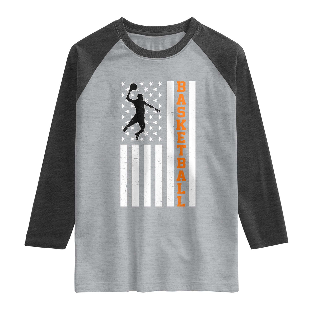 American Flag Basketball Raglan Shirt Patriotic Sports Lover Gift