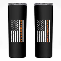 American Flag Basketball Skinny Tumbler Patriotic Sports Lover Gift