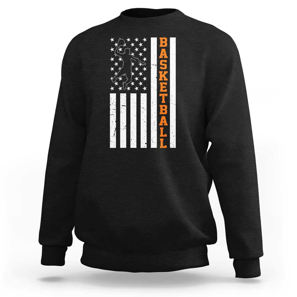 American Flag Basketball Sweatshirt Patriotic Sports Lover Gift