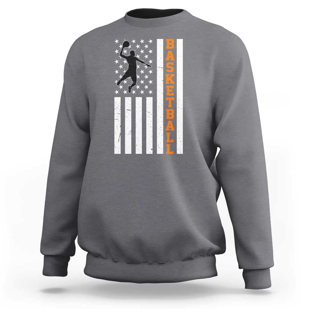 American Flag Basketball Sweatshirt Patriotic Sports Lover Gift