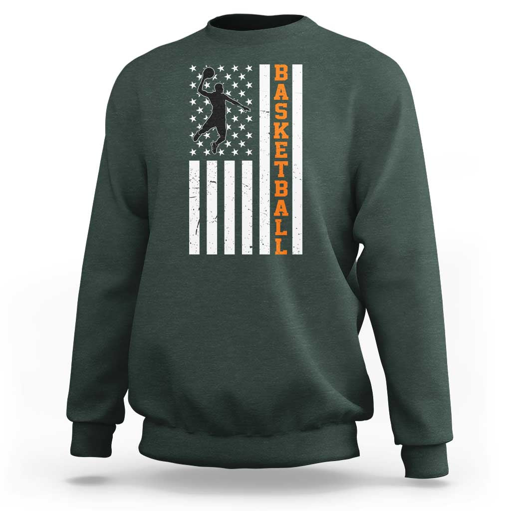 American Flag Basketball Sweatshirt Patriotic Sports Lover Gift