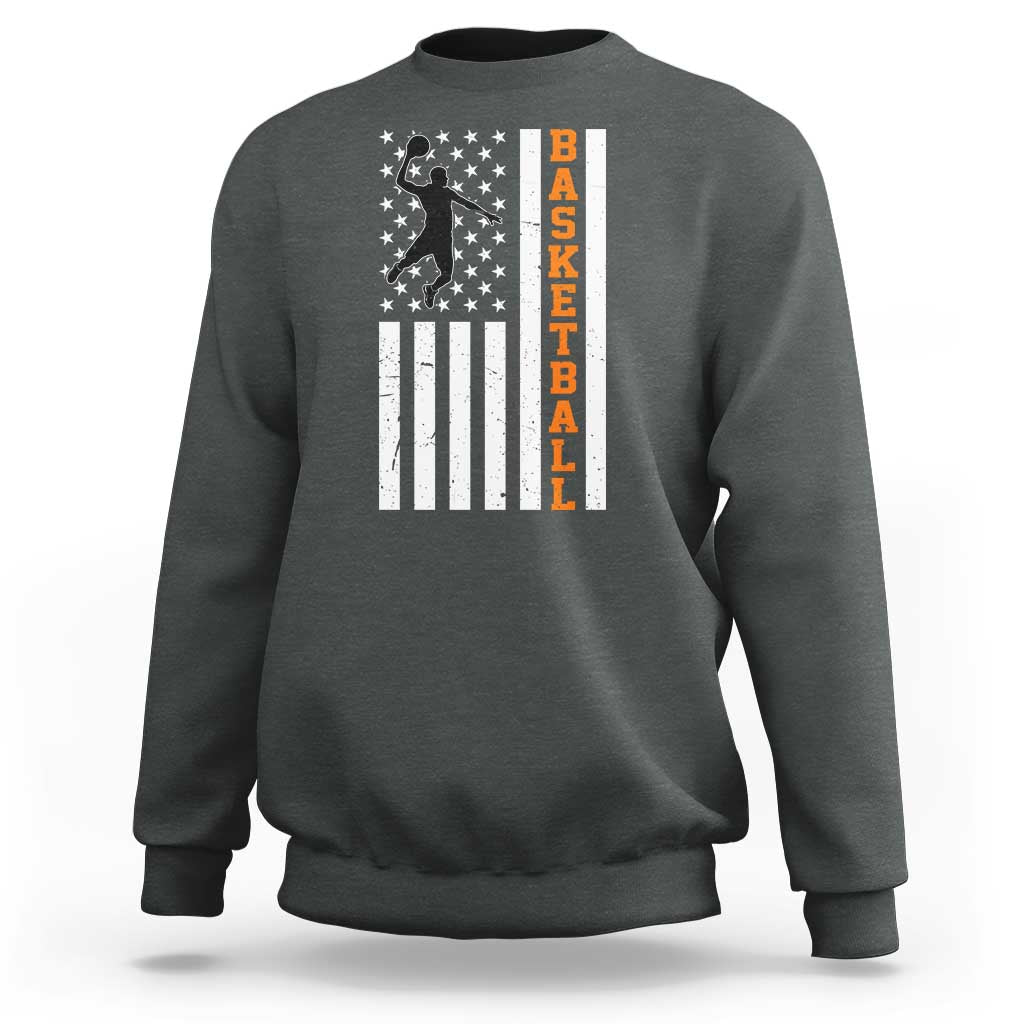American Flag Basketball Sweatshirt Patriotic Sports Lover Gift