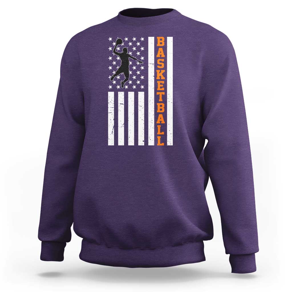 American Flag Basketball Sweatshirt Patriotic Sports Lover Gift