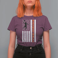 American Flag Basketball T Shirt For Women Patriotic Sports Lover Gift