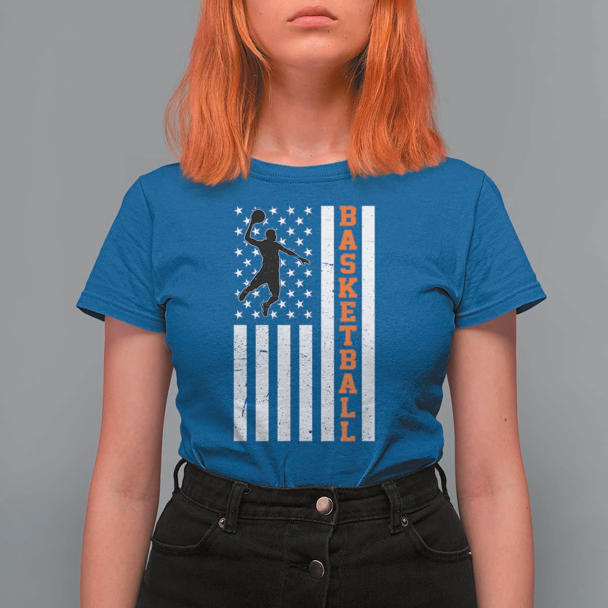 American Flag Basketball T Shirt For Women Patriotic Sports Lover Gift