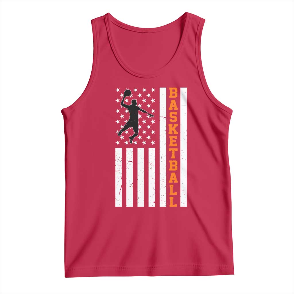 American Flag Basketball Tank Top Patriotic Sports Lover Gift
