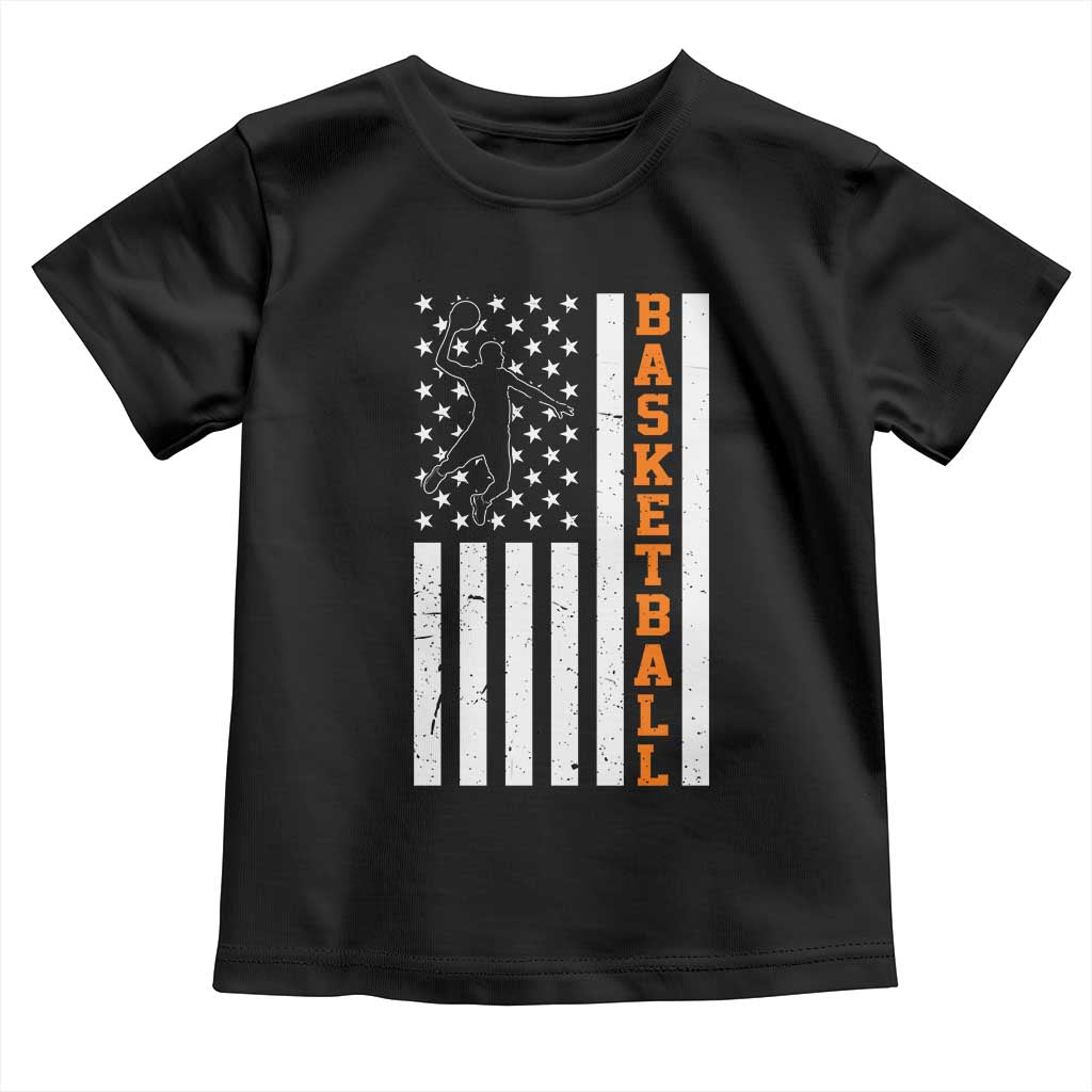 American Flag Basketball Toddler T Shirt Patriotic Sports Lover Gift