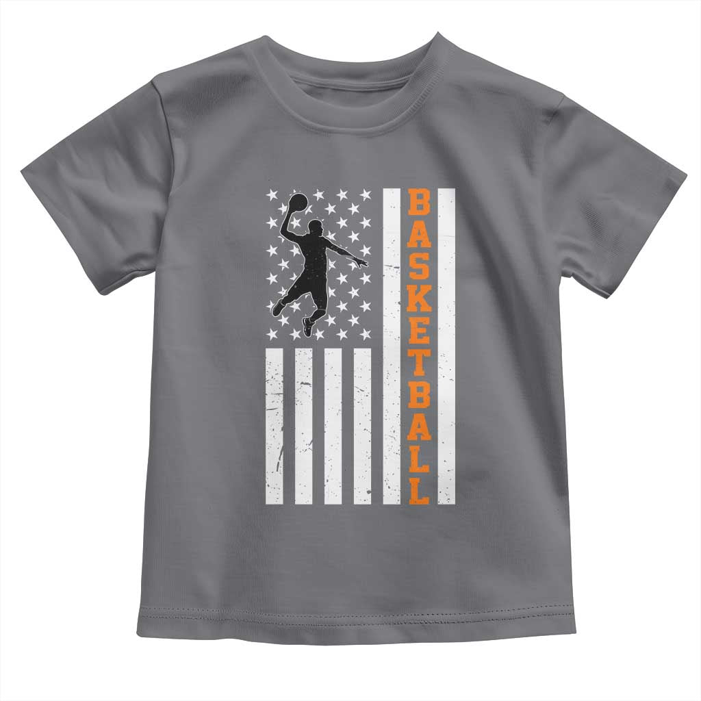 American Flag Basketball Toddler T Shirt Patriotic Sports Lover Gift