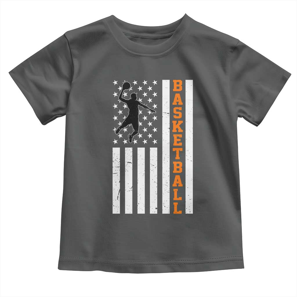 American Flag Basketball Toddler T Shirt Patriotic Sports Lover Gift