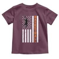 American Flag Basketball Toddler T Shirt Patriotic Sports Lover Gift