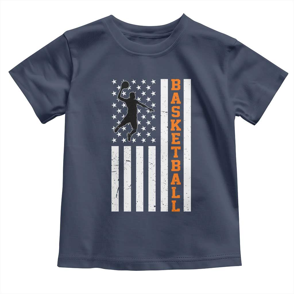 American Flag Basketball Toddler T Shirt Patriotic Sports Lover Gift