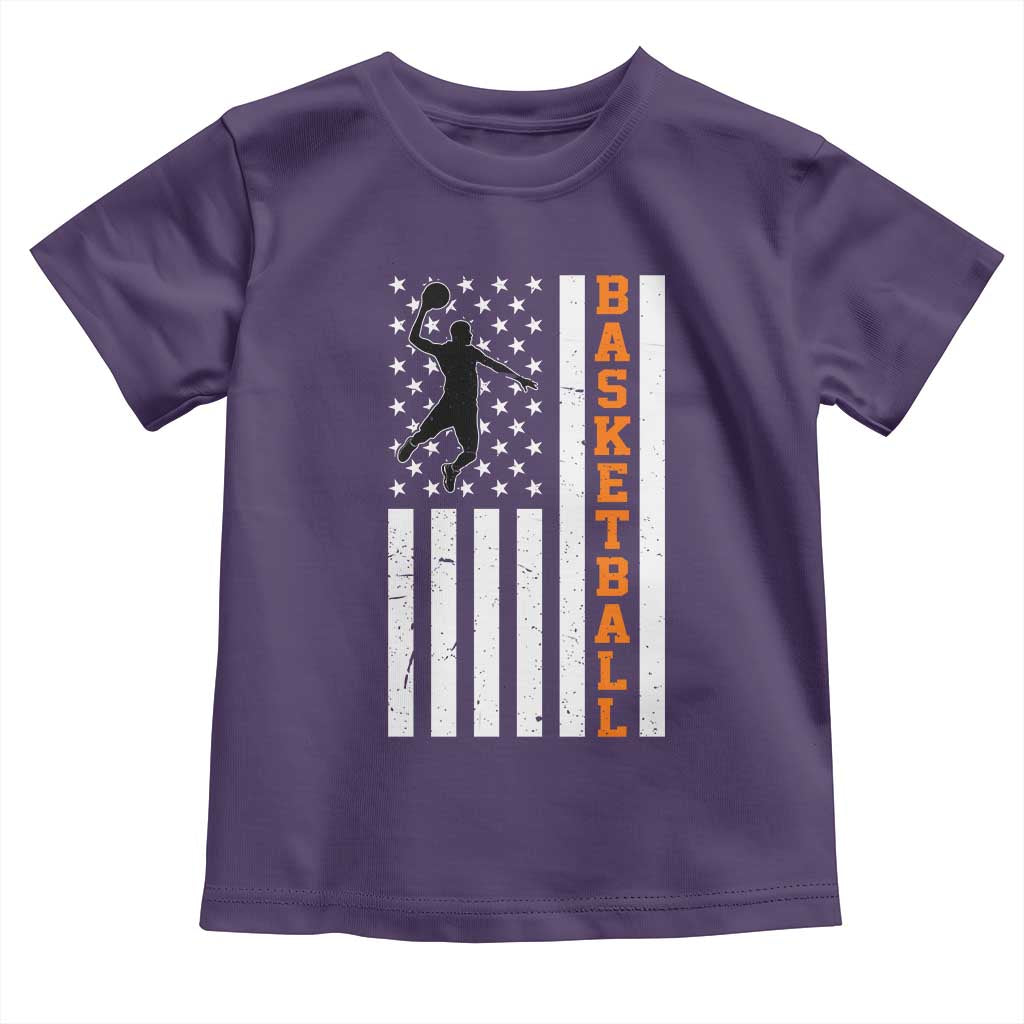American Flag Basketball Toddler T Shirt Patriotic Sports Lover Gift