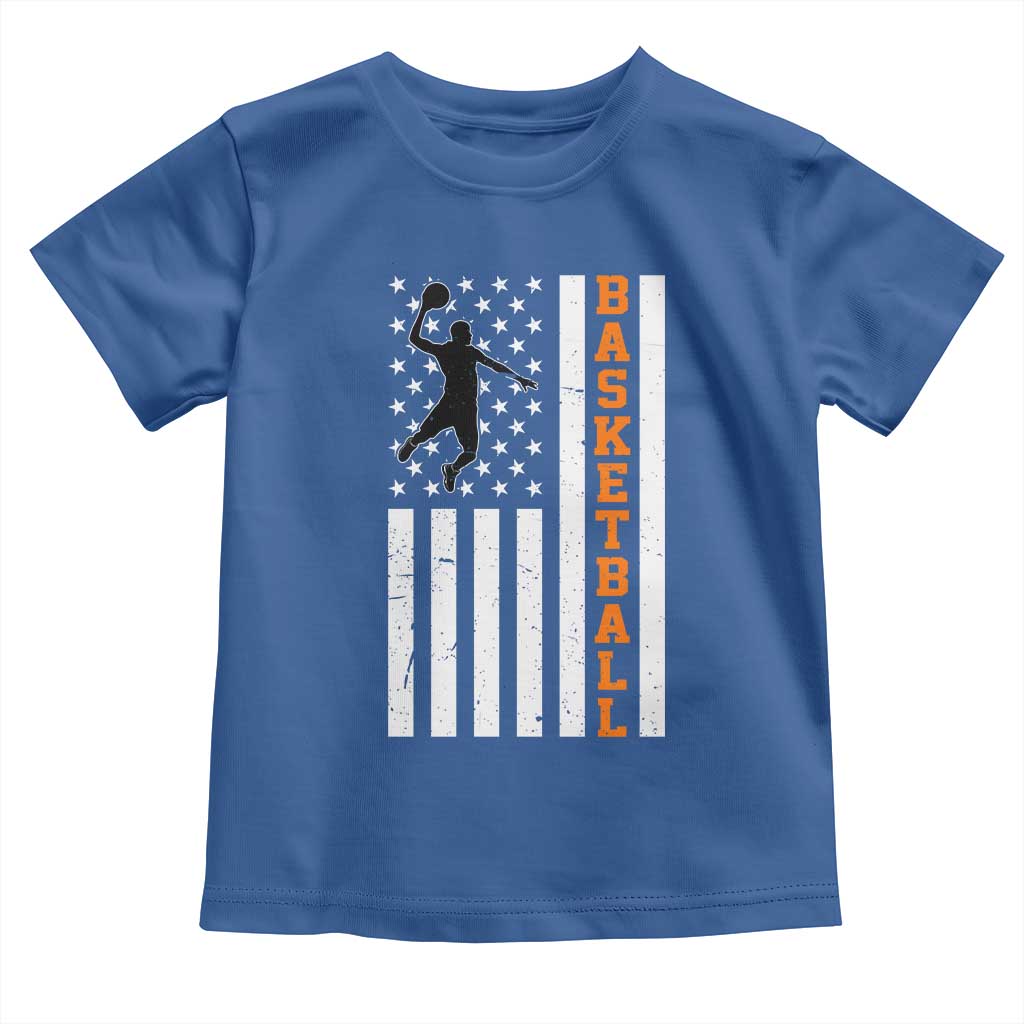 American Flag Basketball Toddler T Shirt Patriotic Sports Lover Gift