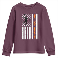 American Flag Basketball Youth Sweatshirt Patriotic Sports Lover Gift