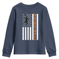 American Flag Basketball Youth Sweatshirt Patriotic Sports Lover Gift