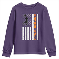 American Flag Basketball Youth Sweatshirt Patriotic Sports Lover Gift