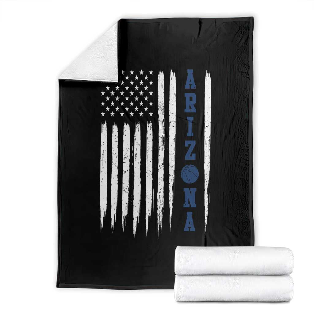Arizona Patriotic Sports Throw Blanket US Flag Basketball Player Gift