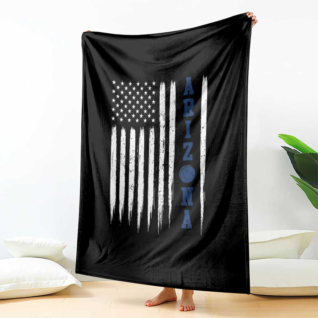 Arizona Patriotic Sports Throw Blanket US Flag Basketball Player Gift