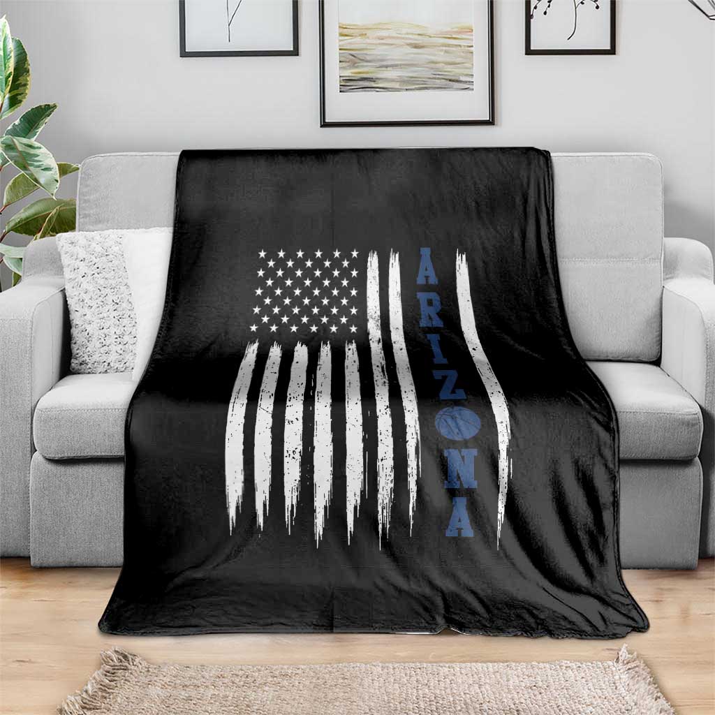 Arizona Patriotic Sports Throw Blanket US Flag Basketball Player Gift