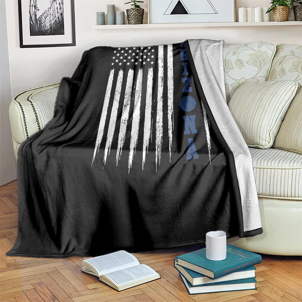 Arizona Patriotic Sports Throw Blanket US Flag Basketball Player Gift