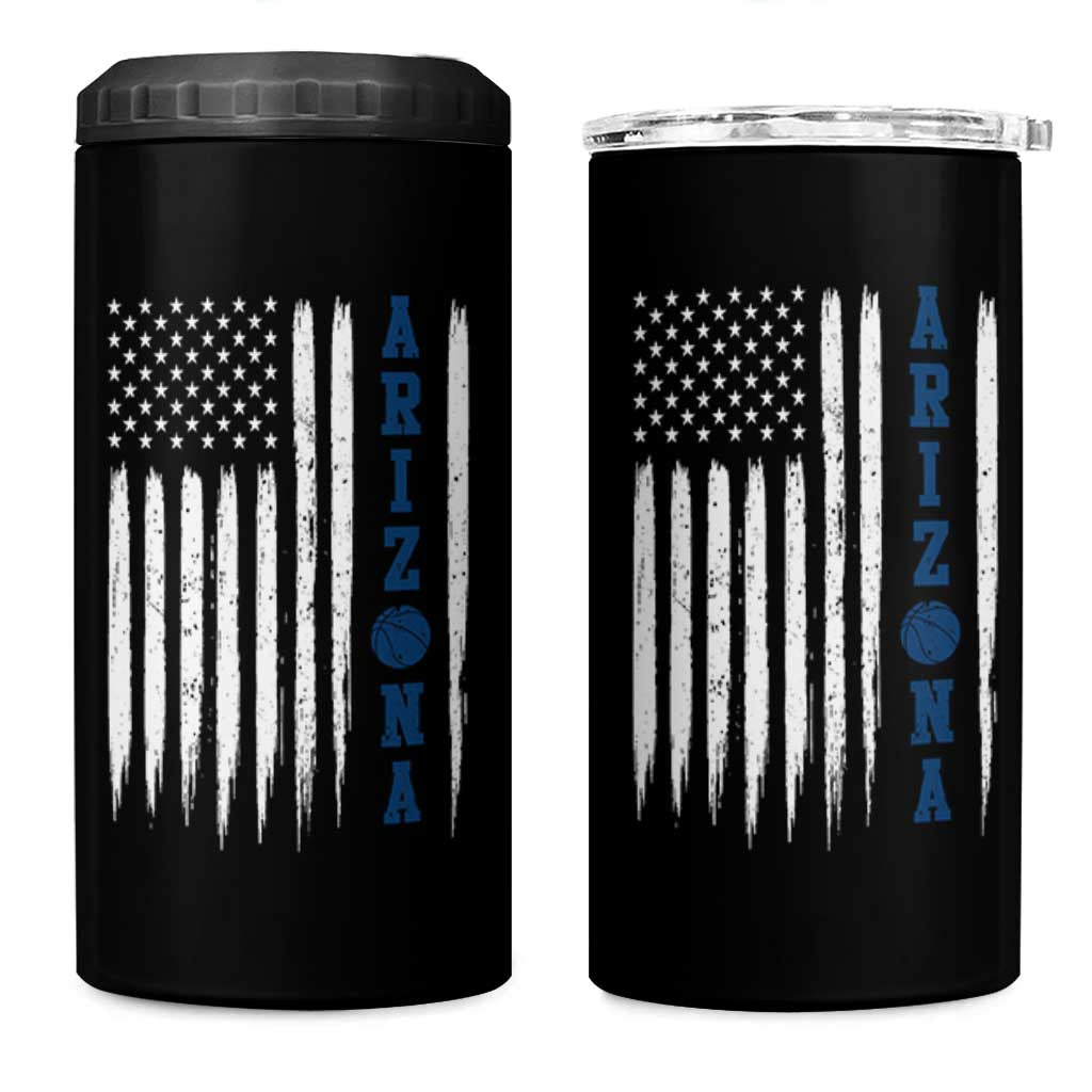 Arizona Patriotic Sports 4 in 1 Can Cooler Tumbler US Flag Basketball Player Gift