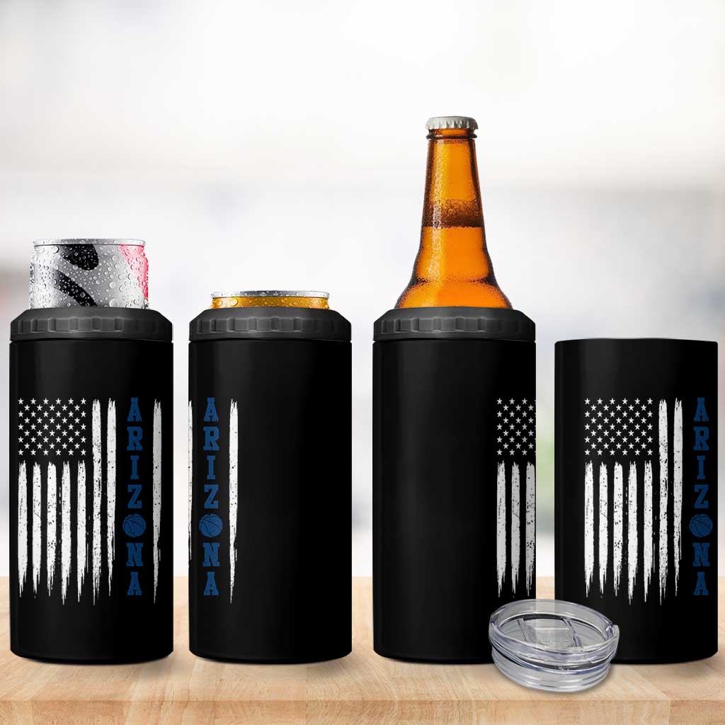 Arizona Patriotic Sports 4 in 1 Can Cooler Tumbler US Flag Basketball Player Gift