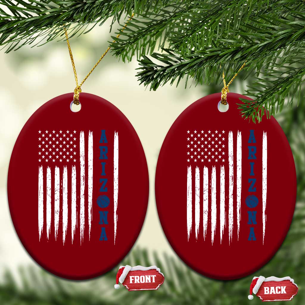 Arizona Patriotic Sports Ceramic Ornament US Flag Basketball Player Gift