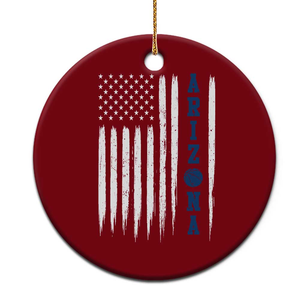 Arizona Patriotic Sports Ceramic Ornament US Flag Basketball Player Gift