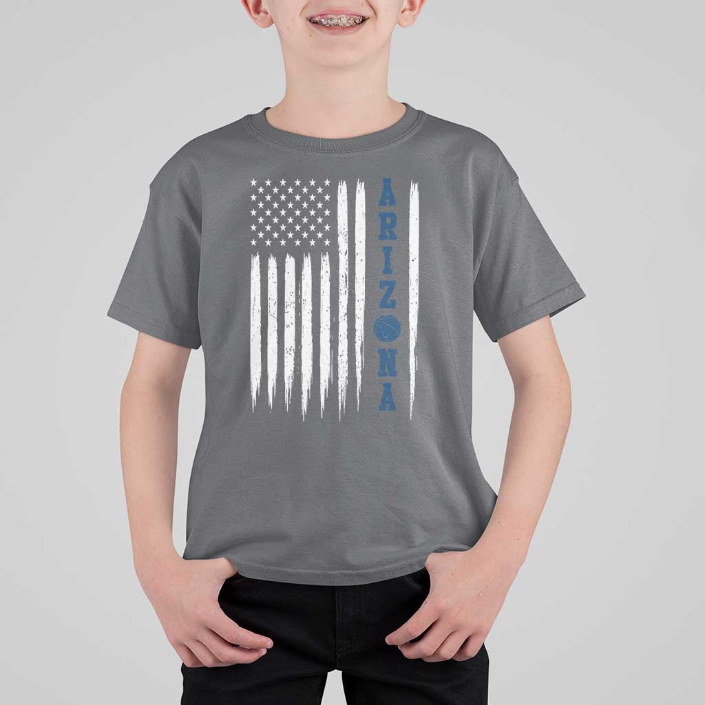 Arizona Patriotic Sports T Shirt For Kid US Flag Basketball Player Gift