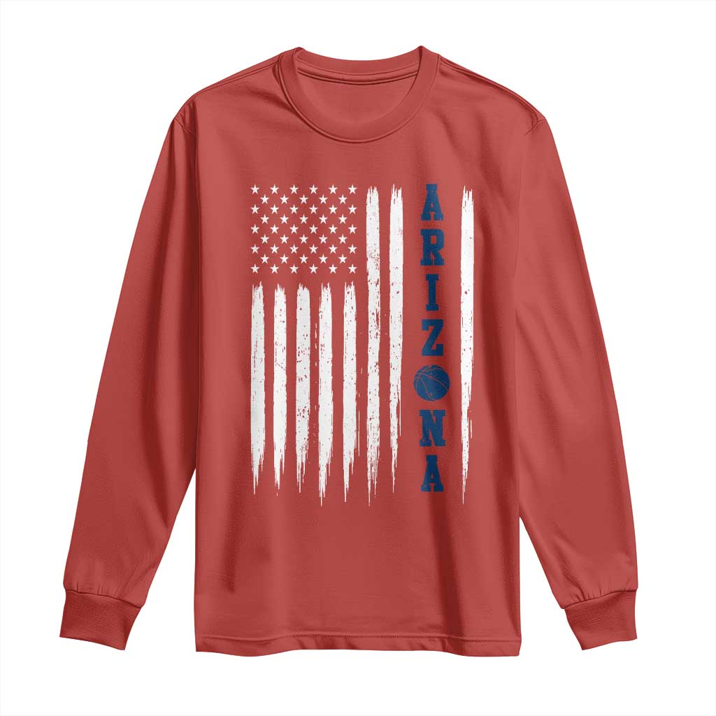 Arizona Patriotic Sports Long Sleeve Shirt US Flag Basketball Player Gift