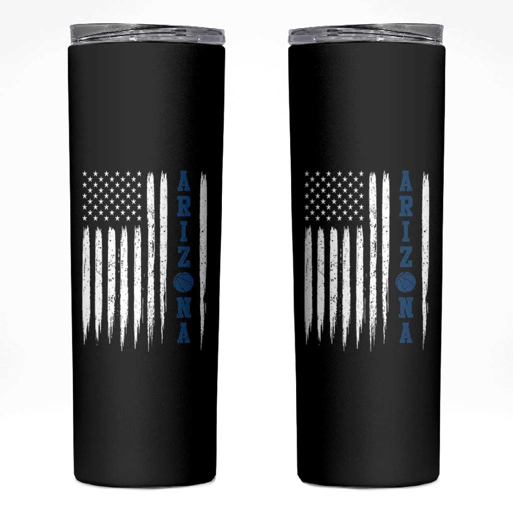 Arizona Patriotic Sports Skinny Tumbler US Flag Basketball Player Gift