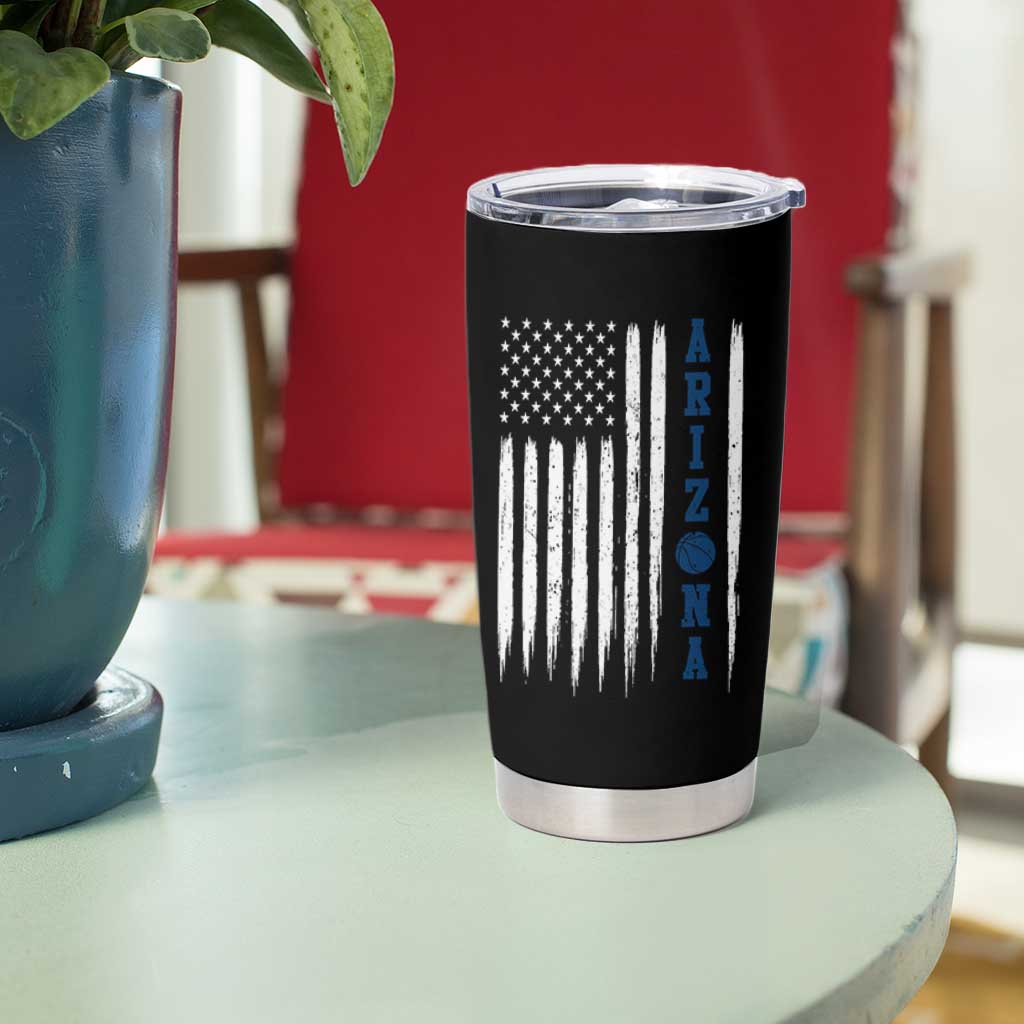 Arizona Patriotic Sports Tumbler Cup US Flag Basketball Player Gift