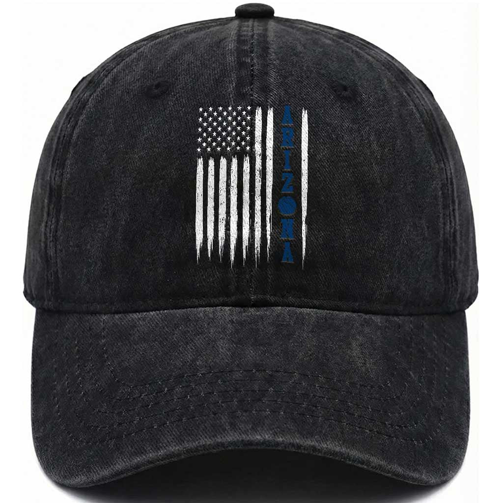 Arizona Patriotic Sports Washed Cotton Baseball Cap US Flag Basketball Player Gift