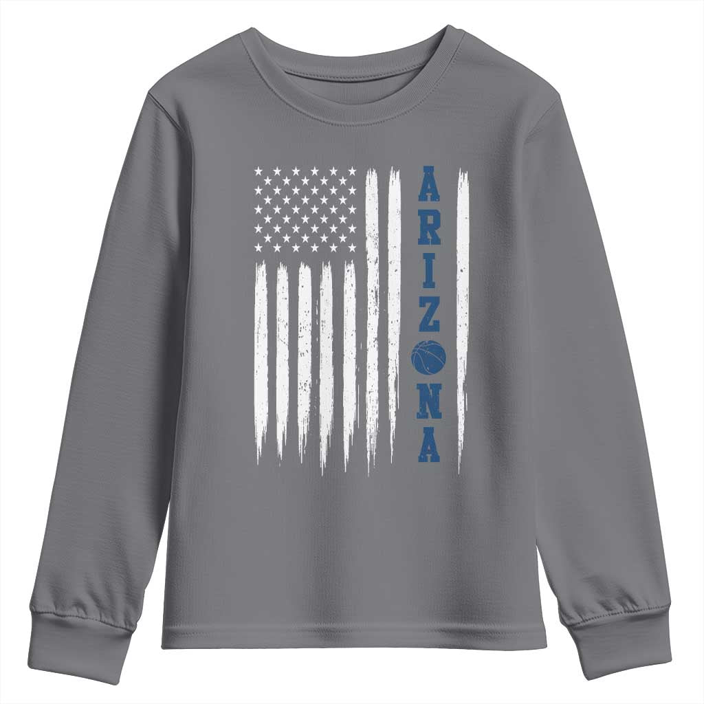 Arizona Patriotic Sports Youth Sweatshirt US Flag Basketball Player Gift