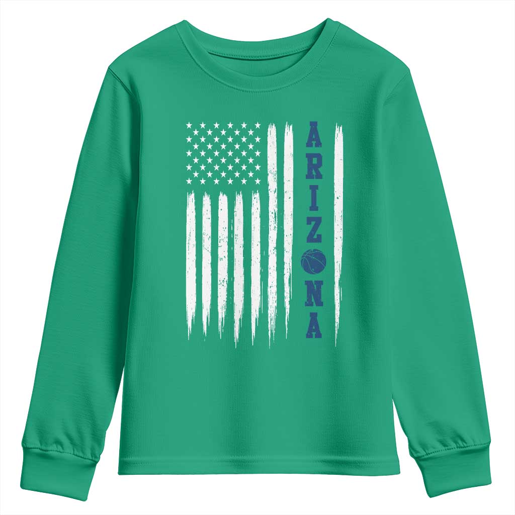 Arizona Patriotic Sports Youth Sweatshirt US Flag Basketball Player Gift