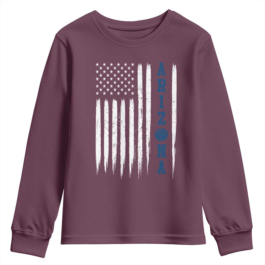 Arizona Patriotic Sports Youth Sweatshirt US Flag Basketball Player Gift