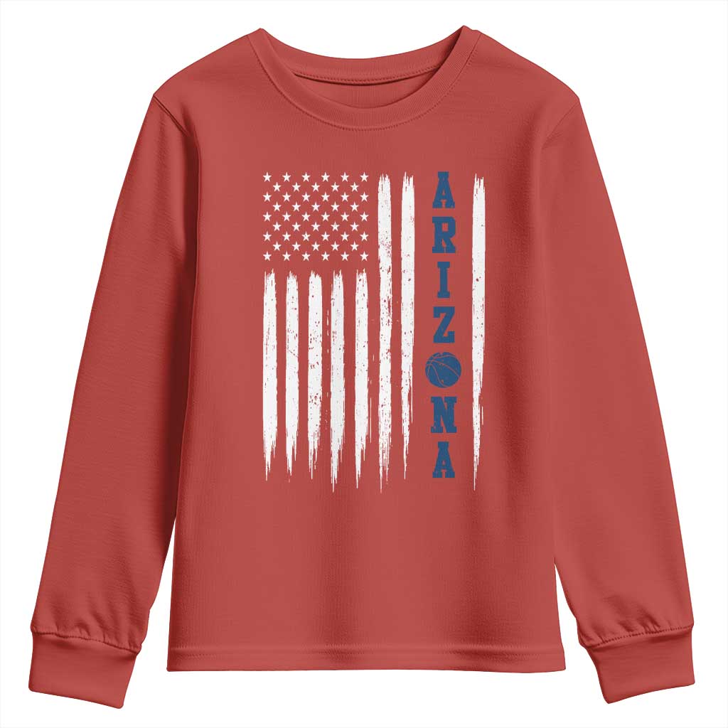 Arizona Patriotic Sports Youth Sweatshirt US Flag Basketball Player Gift