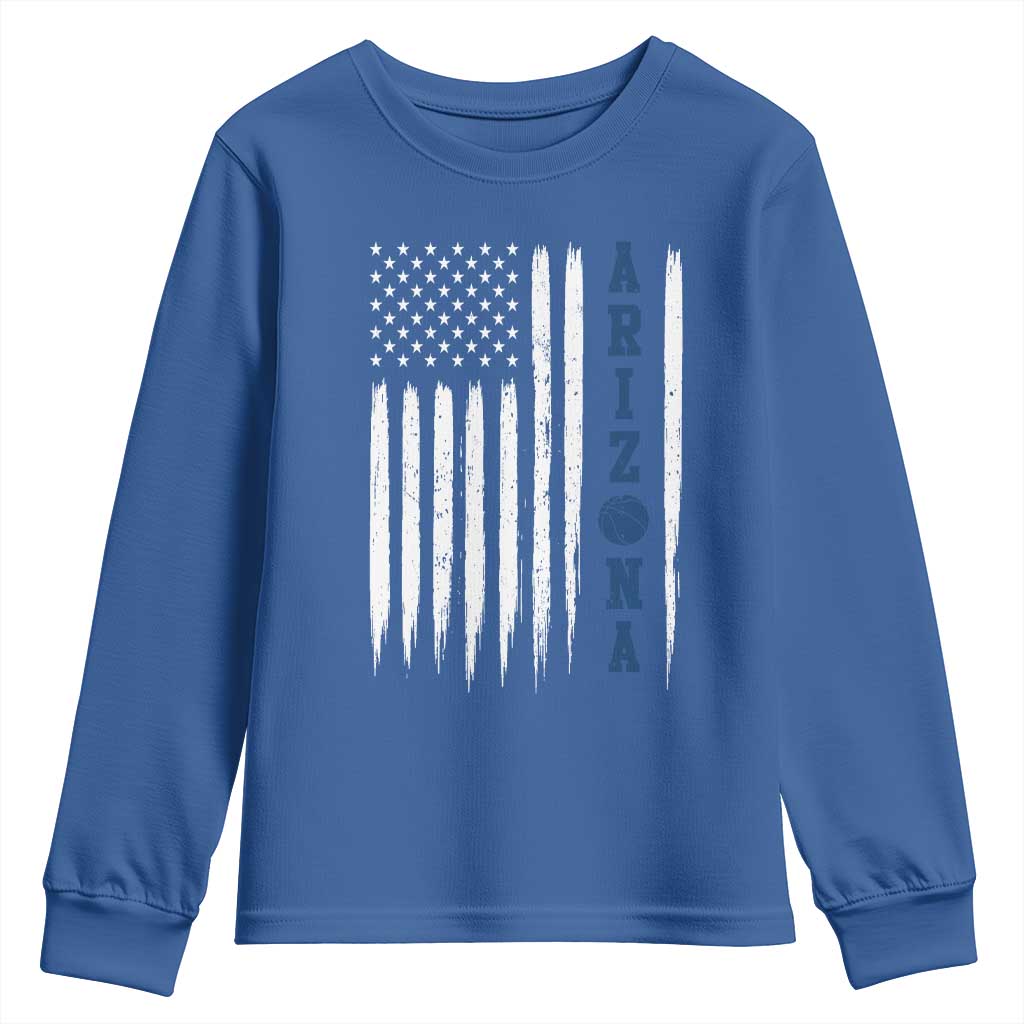 Arizona Patriotic Sports Youth Sweatshirt US Flag Basketball Player Gift