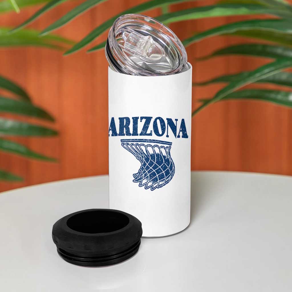Arizona State Hoops Fan Gift 4 in 1 Can Cooler Tumbler Basketball Lover