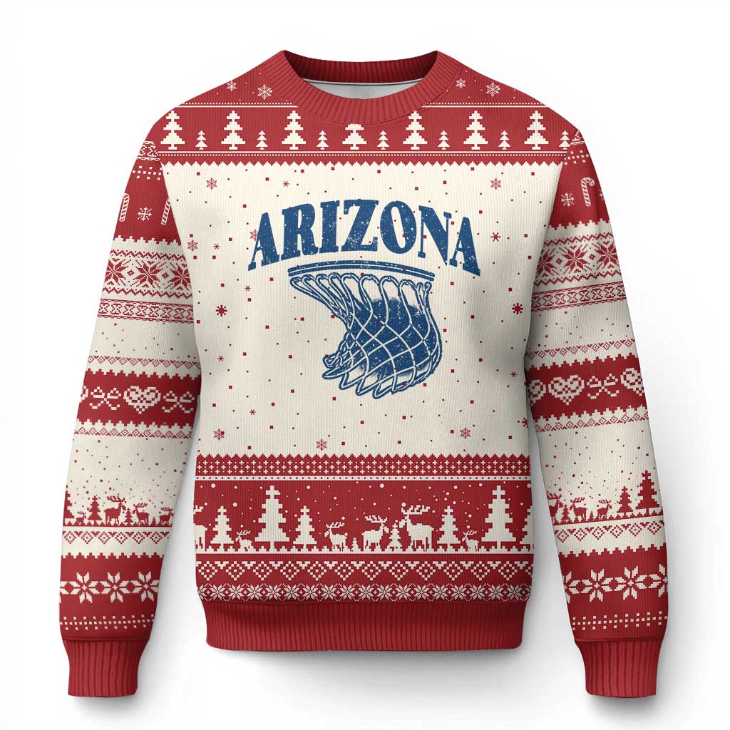 Arizona State Hoops Fan Gift Ugly Christmas Sweater Basketball Lover