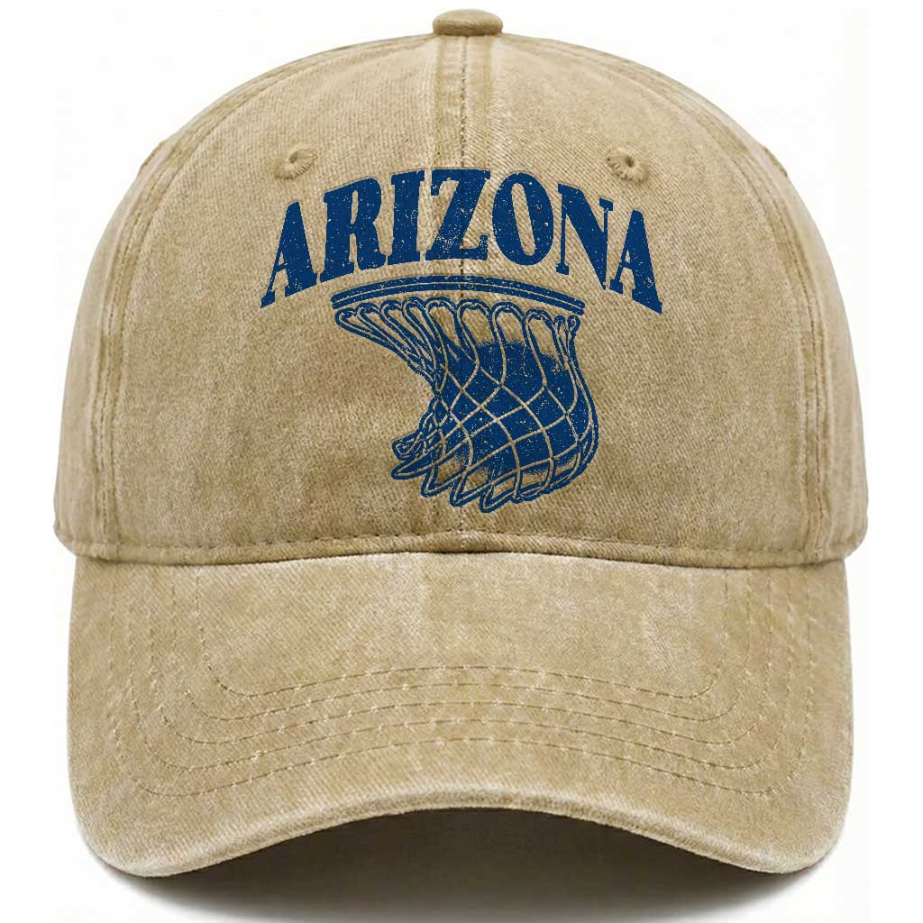 Arizona State Hoops Fan Gift Washed Cotton Baseball Cap Basketball Lover