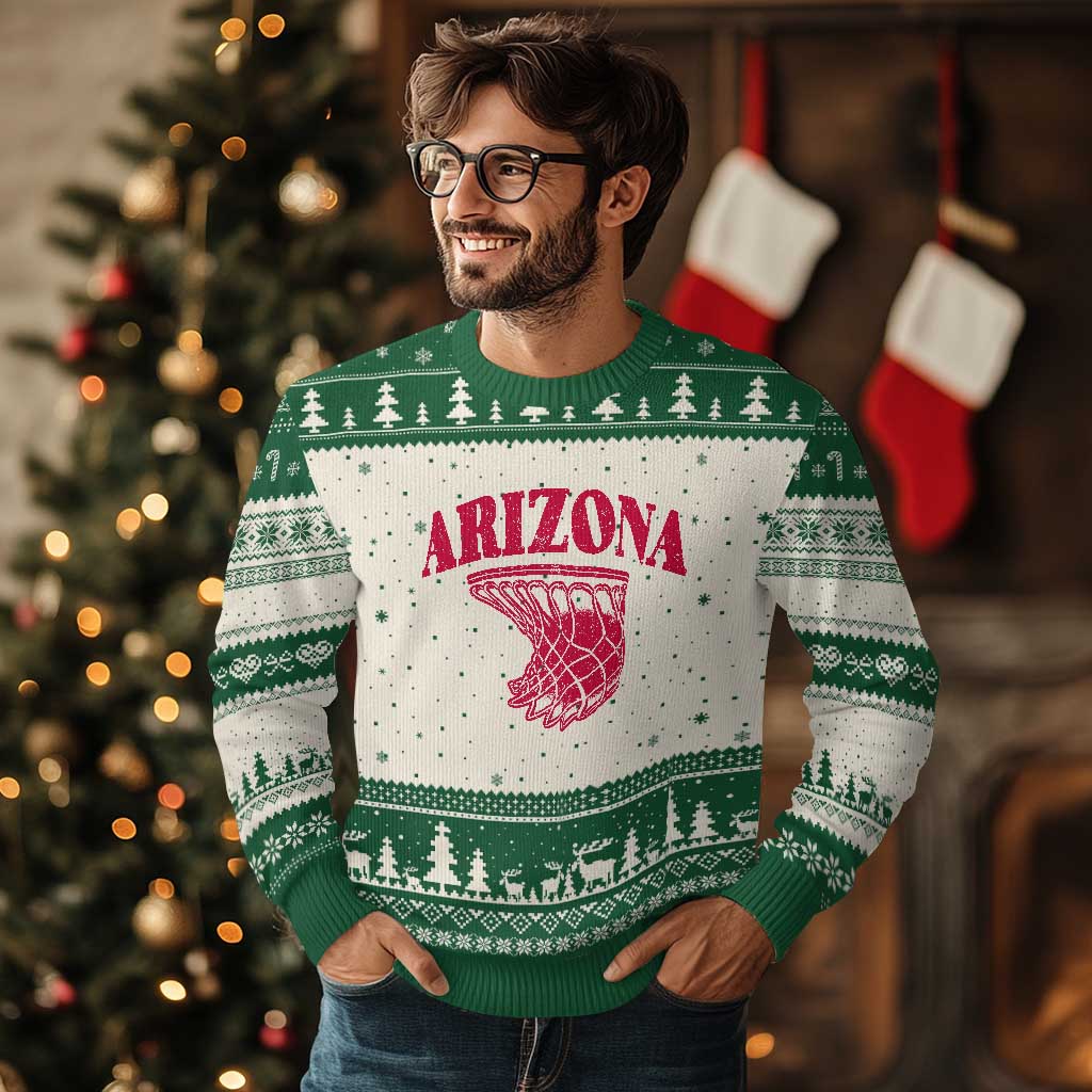 Arizona Fan Ugly Christmas Sweater Southwest Basketball Sports Lover