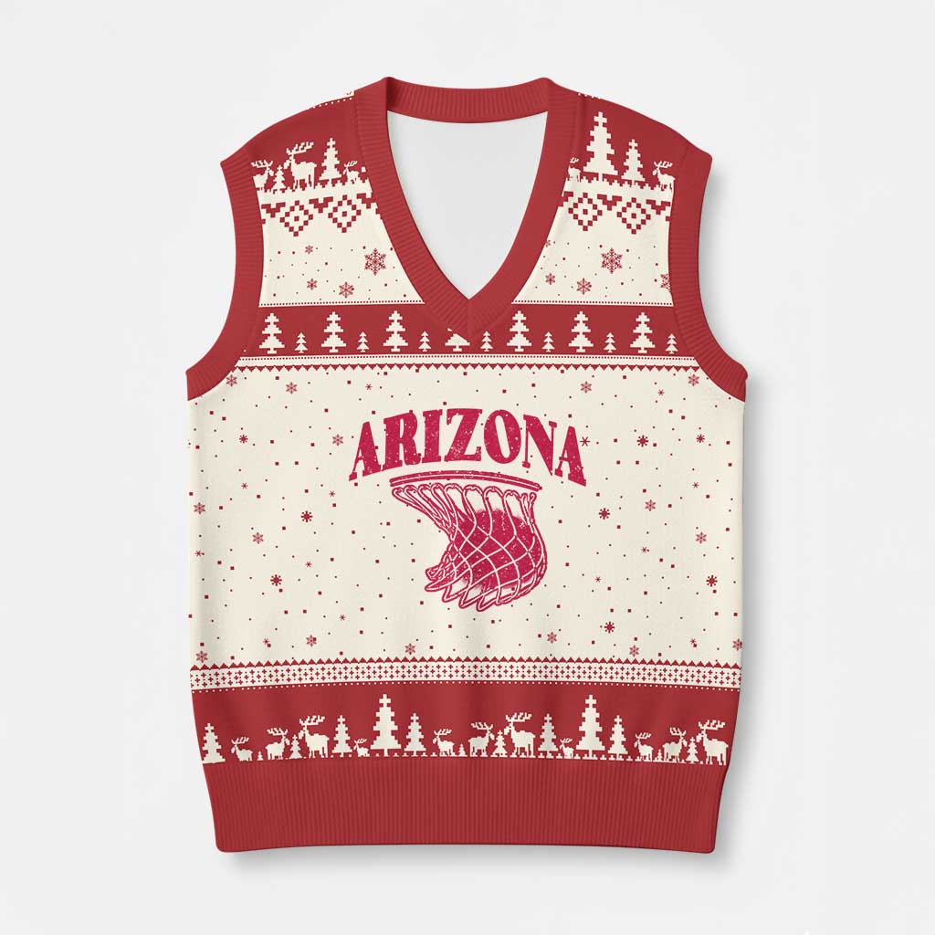 Arizona Fan V-Neck Knit Sweater Vest Southwest Basketball Sports Lover
