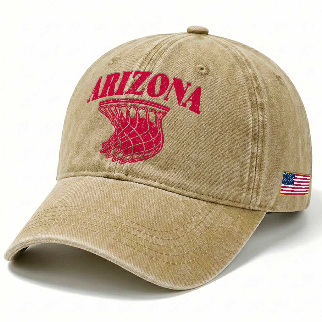 Arizona Fan Washed Cotton Baseball Cap Southwest Basketball Sports Lover
