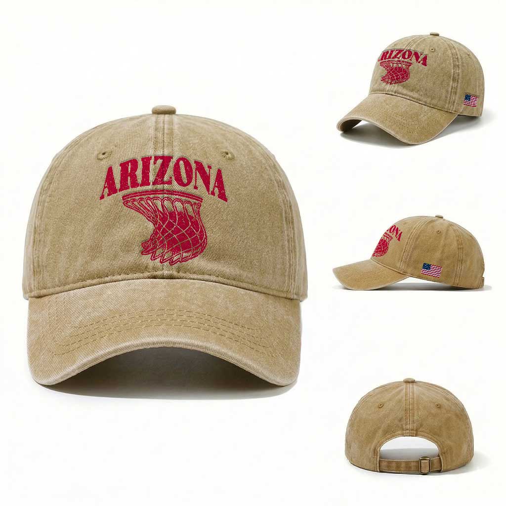 Arizona Fan Washed Cotton Baseball Cap Southwest Basketball Sports Lover