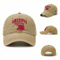 Arizona Fan Washed Cotton Baseball Cap Southwest Basketball Sports Lover